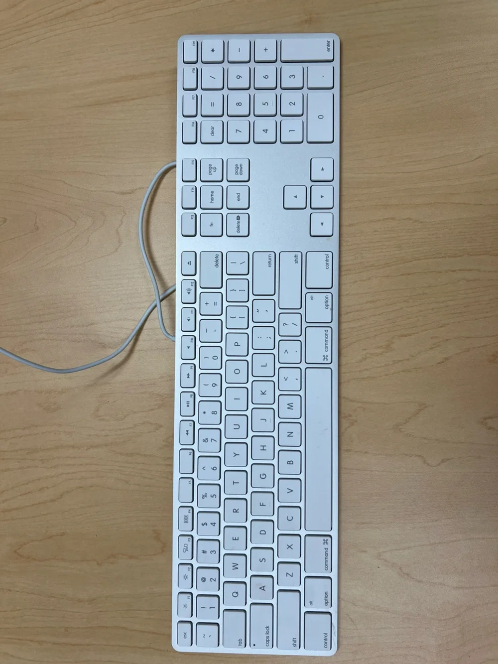 Apple Silver and White Slim Wired Keyboard